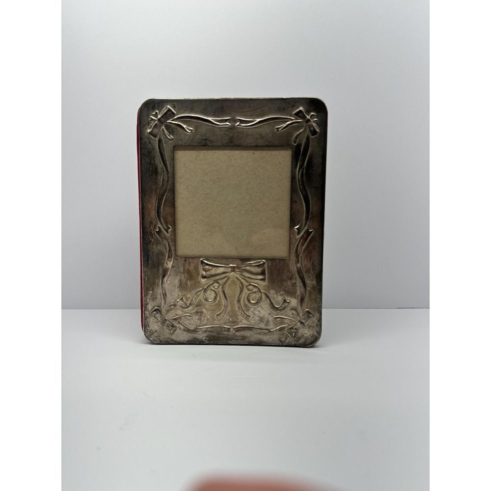 Vintage International Silver Plated Photo Album 5"x7" Bow With Velvet Interior